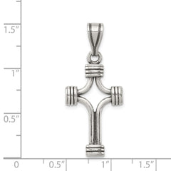 Sterling Silver Antiqued Cross Pendant QC3244