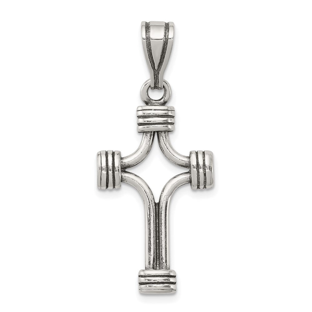 Sterling Silver Antiqued Cross Pendant QC3244