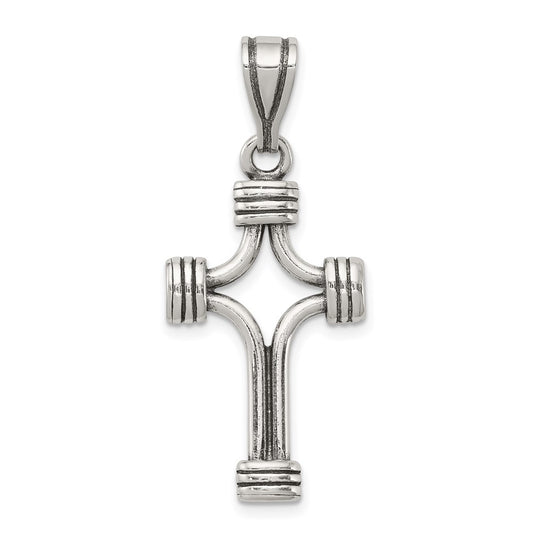 Sterling Silver Antiqued Cross Pendant QC3244