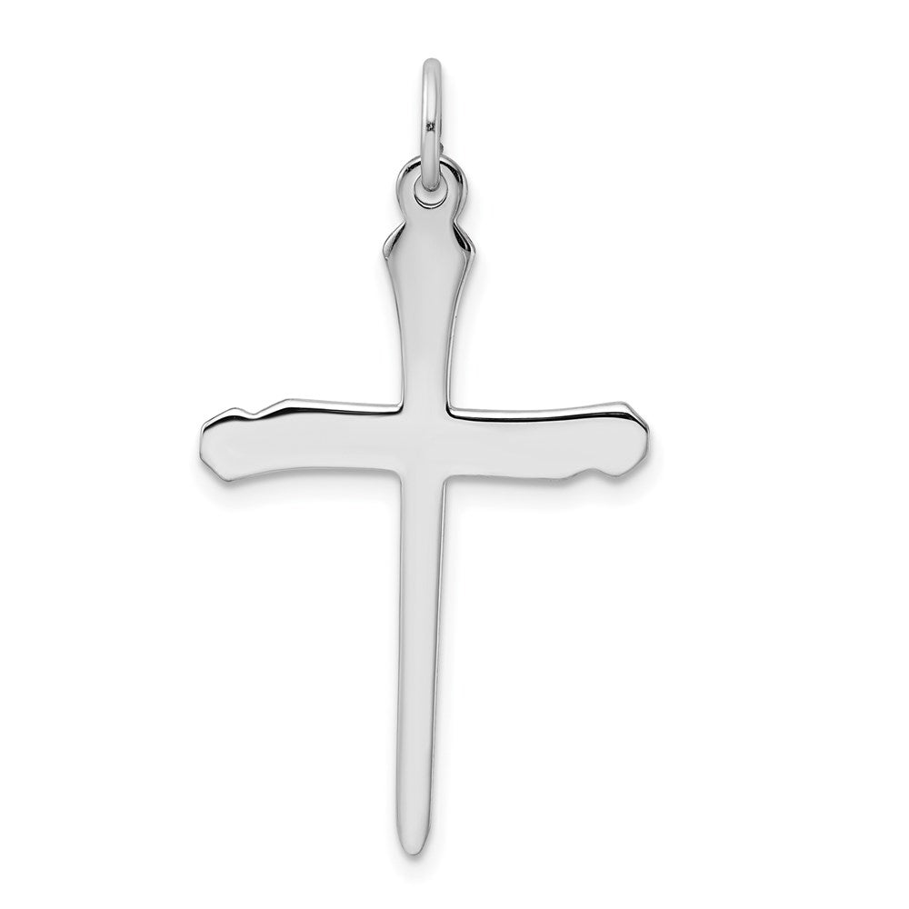 Sterling Silver Rhodium-plated & Vermeil Nail Cross Pendant QC3265