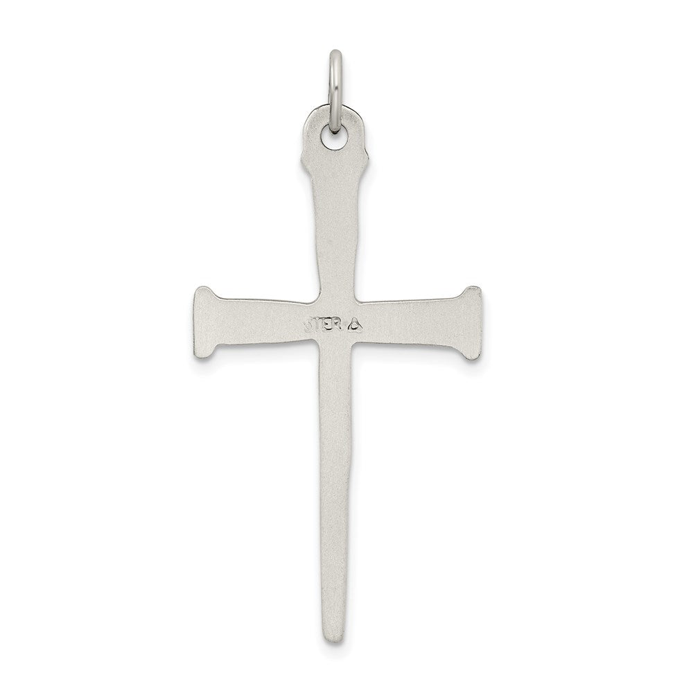 Sterling Silver Antiqued Nail Cross Pendant QC3266