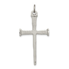 Sterling Silver Antiqued Nail Cross Pendant QC3266