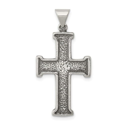 Sterling Silver Antiqued Cross Pendant QC3271