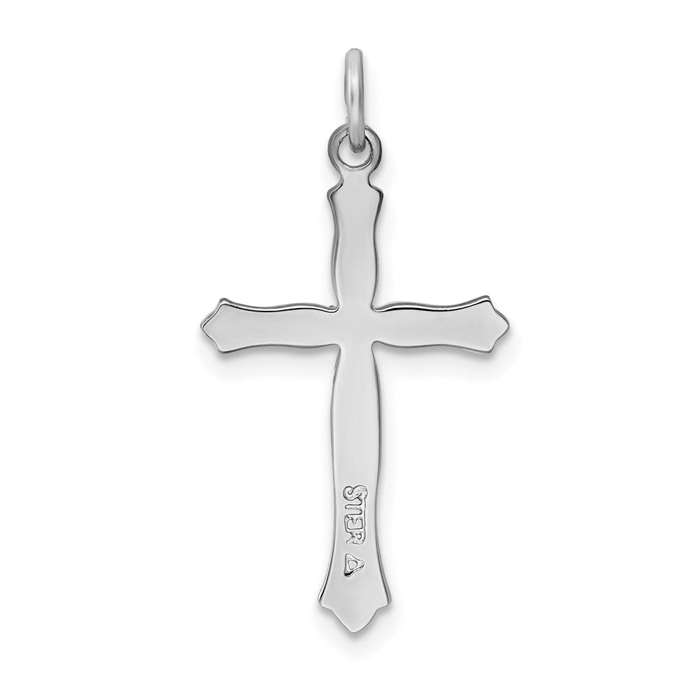 Sterling Silver Rhodium-plated & Vermeil CZ Cross Pendant QC3304