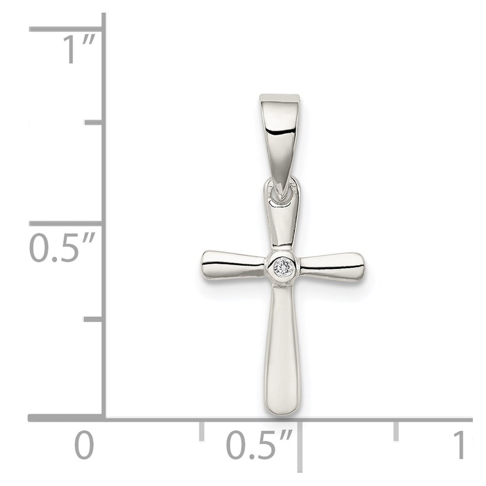 Sterling Silver CZ Cross Pendant QC3305