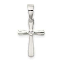 Sterling Silver CZ Cross Pendant QC3305