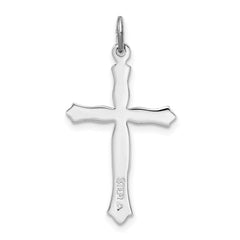 Sterling Silver Rhodium-plated and Vermeil Cross Pendant QC3354