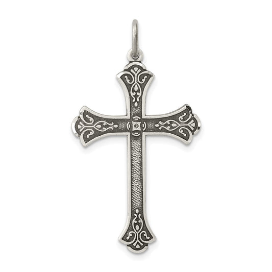 Sterling Silver Antiqued Cross Pendant QC3356