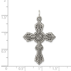 Sterling Silver Antiqued Cross Pendant QC3359