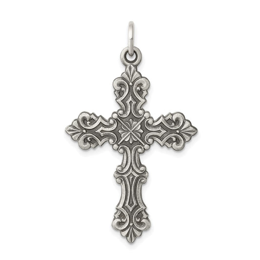 Sterling Silver Antiqued Cross Pendant QC3359