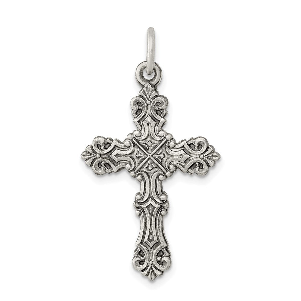 Sterling Silver Antiqued Cross Pendant QC3360