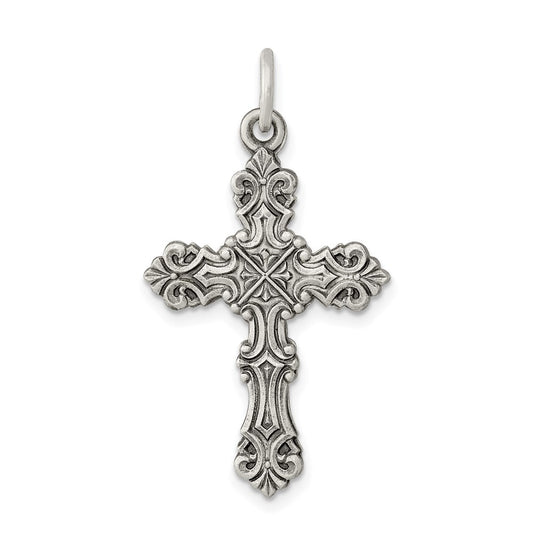 Sterling Silver Antiqued Cross Pendant QC3360