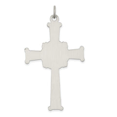 Sterling Silver Antiqued, Textured and Brushed Cross Pendant QC3361