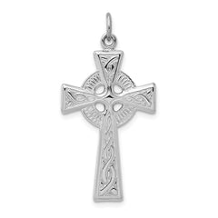 Sterling Silver Rhodium-plated Celtic Cross Pendant QC3368