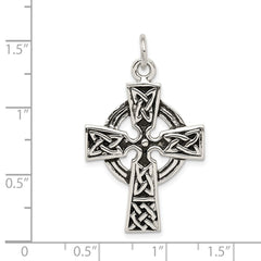 Sterling Silver Antiqued Celtic Cross Charm QC3369