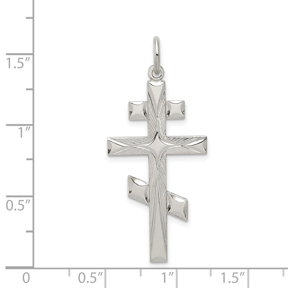 Sterling Silver Eastern Orthodox Cross Pendant QC3374