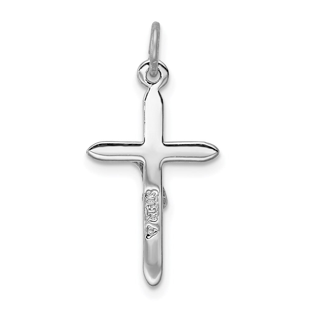 Sterling Silver Rhodium-plated Passion Crucifix Charm QC3379