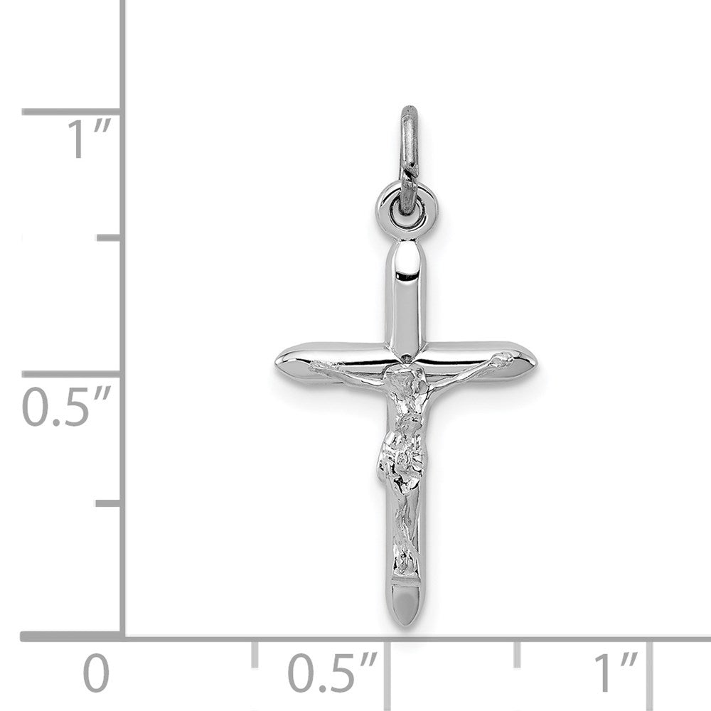 Sterling Silver Rhodium-plated Passion Crucifix Charm QC3379