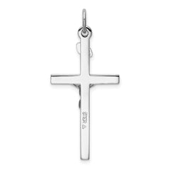 Sterling Silver Rhodium-plated INRI Crucifix Pendant QC3380