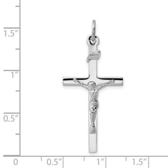 Sterling Silver Rhodium-plated INRI Crucifix Pendant QC3380