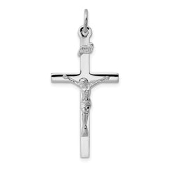Sterling Silver Rhodium-plated INRI Crucifix Pendant QC3380