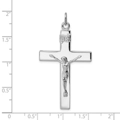 Sterling Silver Rhodium-plated Crucifix Pendant QC3382
