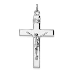 Sterling Silver Rhodium-plated Crucifix Pendant QC3382