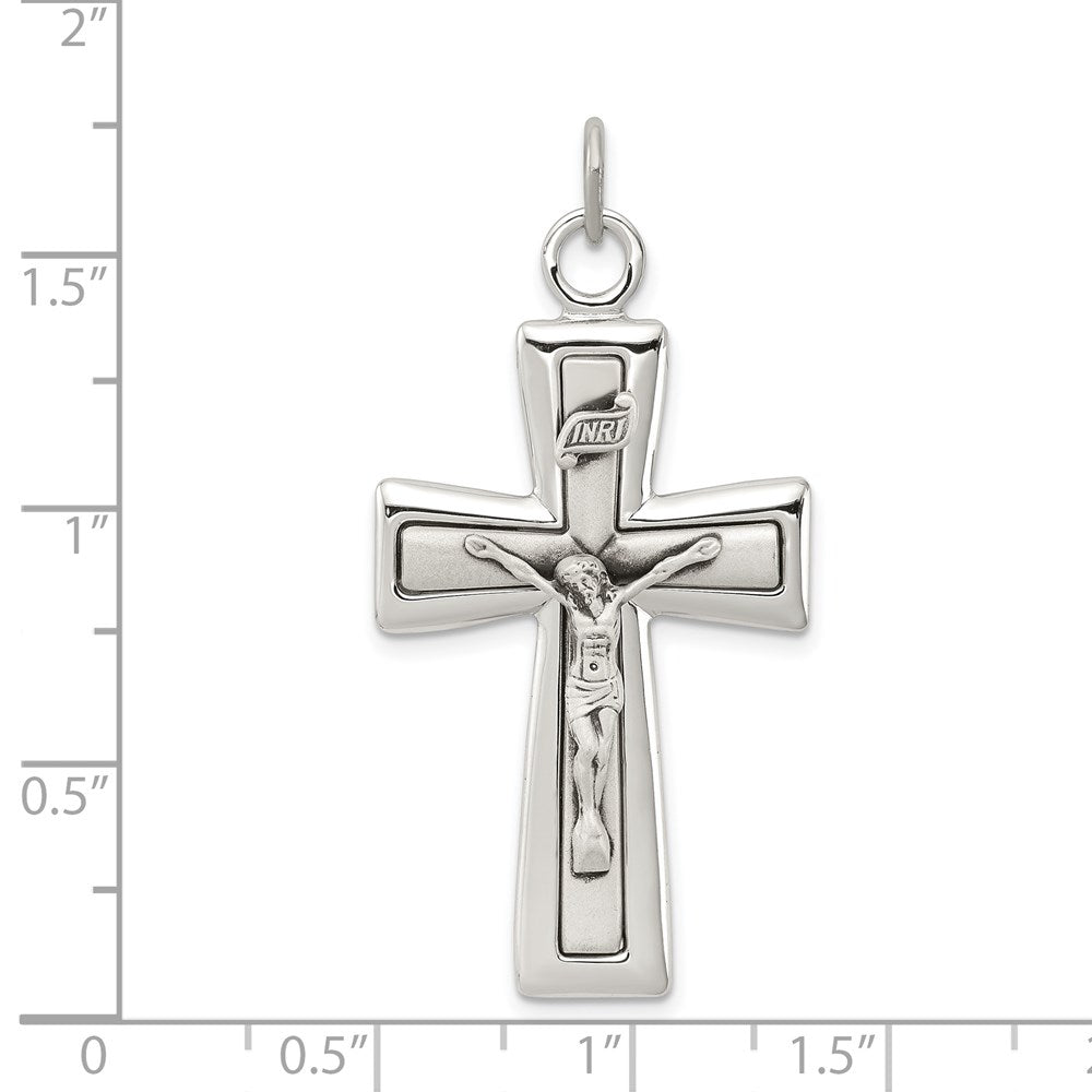 Sterling Silver INRI Crucifix Pendant QC3383