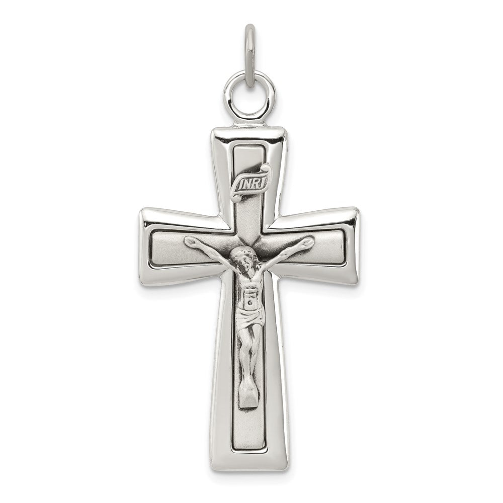 Sterling Silver INRI Crucifix Pendant QC3383