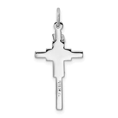 Sterling Silver Rhodium-plated & Vermeil INRI Crucifix Charm QC3385