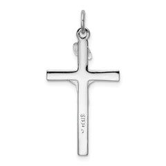 Sterling Silver Rhodium-plated & Vermeil INRI Crucifix Charm QC3386