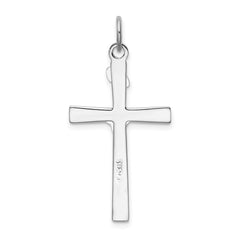 Sterling Silver Rhodium-plated & 18k Gold-plated INRI Crucifix Charm QC3387