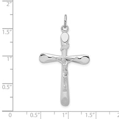 Sterling Silver Rhodium-plated INRI Crucifix Pendant QC3392