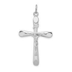 Sterling Silver Rhodium-plated INRI Crucifix Pendant QC3392