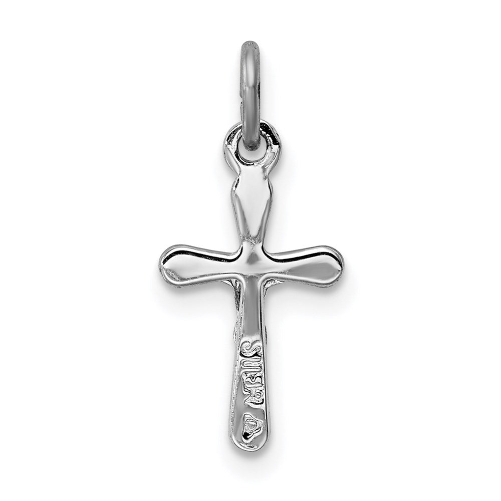 Sterling Silver Rhodium-plated Crucifix Charm QC3393