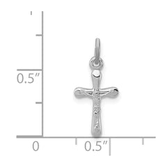 Sterling Silver Rhodium-plated Crucifix Charm QC3393