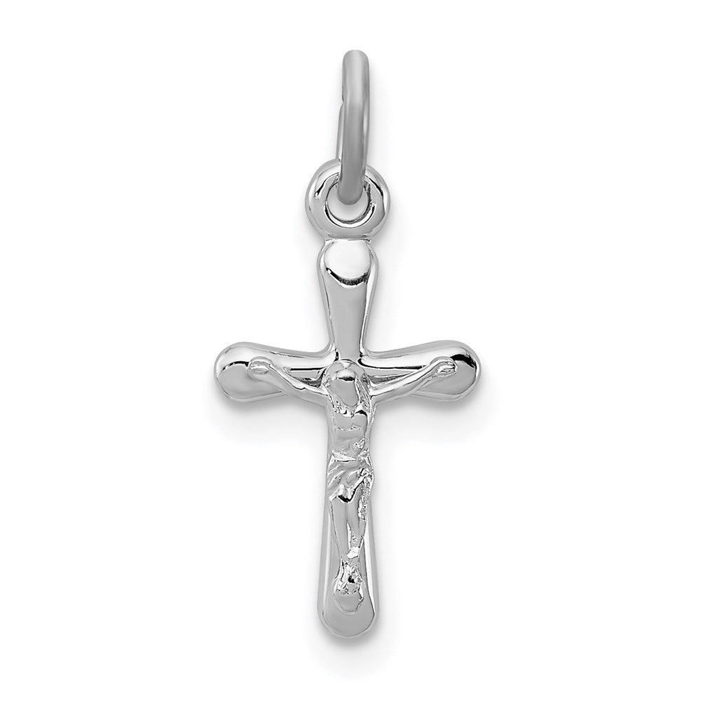 Sterling Silver Rhodium-plated Crucifix Charm QC3393