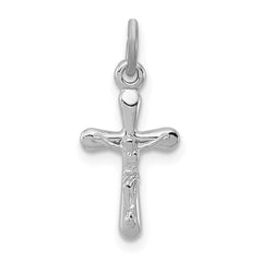 Sterling Silver Rhodium-plated Crucifix Charm QC3393