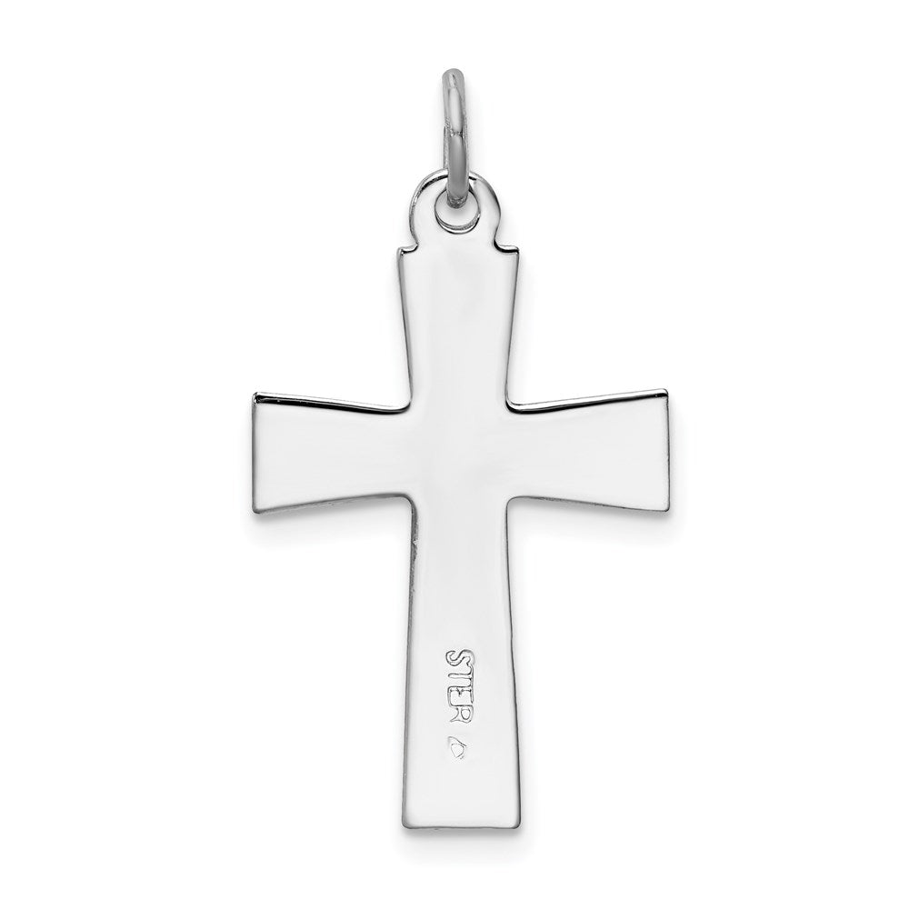 Sterling Silver Rhodium-plated Gold-tone INRI Crucifix Charm QC3394