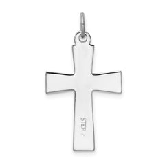 Sterling Silver Rhodium-plated Gold-tone INRI Crucifix Charm QC3394