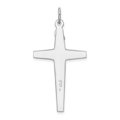Sterling Silver Rhodium-plated Enameled Crucifix Pendant QC3396
