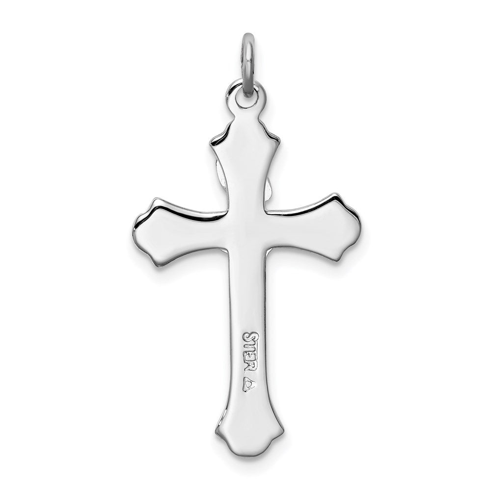 Sterling Silver Rhodium-plated & Vermeil Crucifix Pendant QC3416