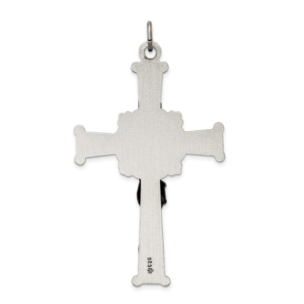 Sterling Silver Antiqued INRI Crucifix Pendant QC3429