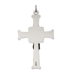 Sterling Silver Antiqued INRI Crucifix Pendant QC3429