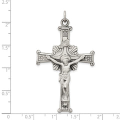 Sterling Silver Antiqued INRI Crucifix Pendant QC3429