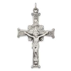 Sterling Silver Antiqued INRI Crucifix Pendant QC3429