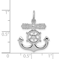 Sterling Silver Rhodium-plated Mariner Cross Pendant QC3435