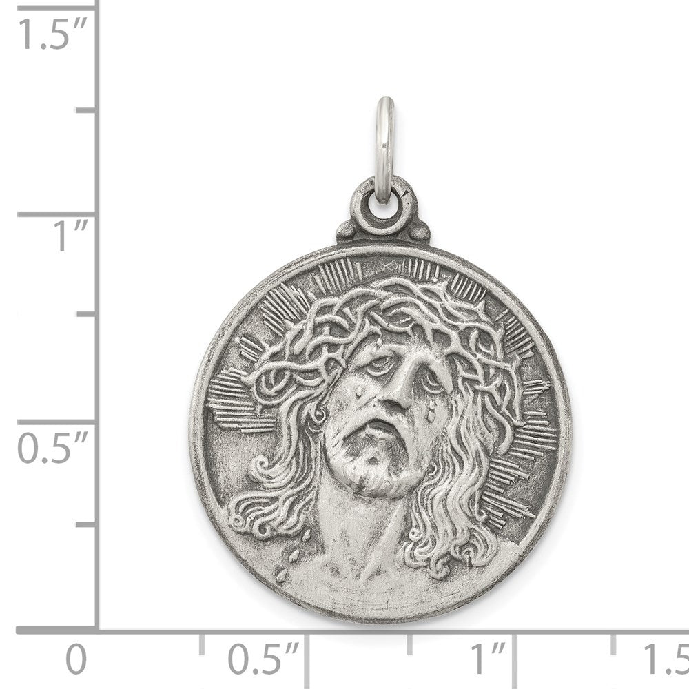 Sterling Silver Antiqued Ecce Homo Medal QC3443