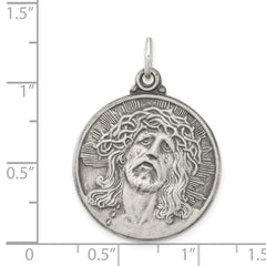 Sterling Silver Antiqued Ecce Homo Medal QC3443