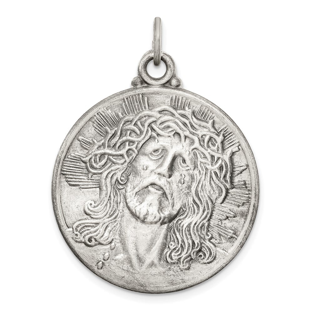 Sterling Silver Antiqued Ecce Homo Medal QC3444